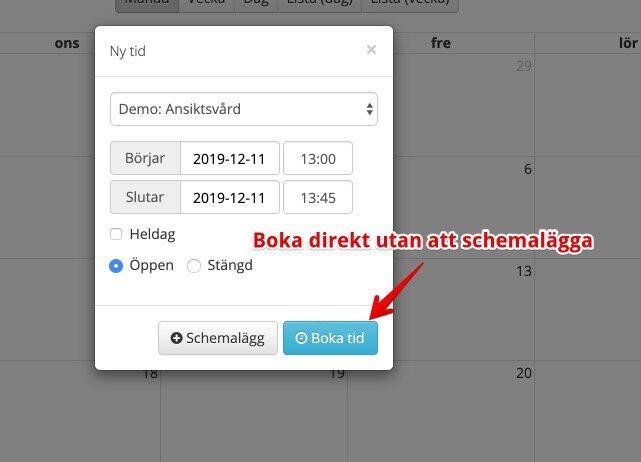 Flexibel bokning utan schemaläggning